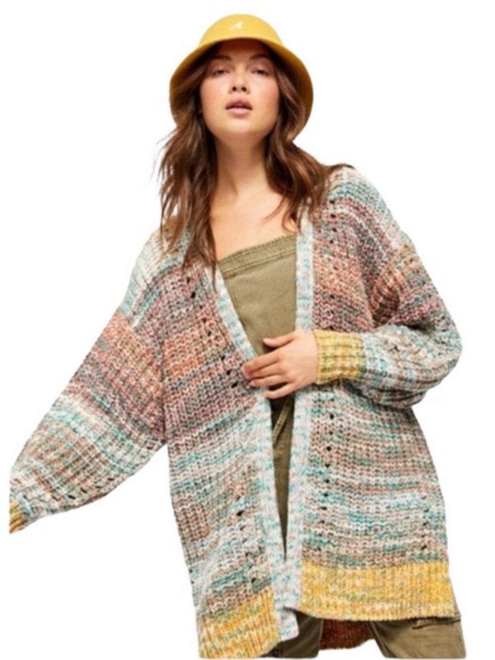 NWT Free People Women's Dreaming Again Cardigan Sweater Mountain Breeze Size XS